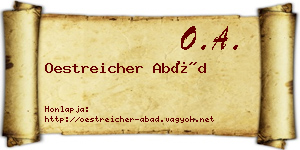 Oestreicher Abád névjegykártya